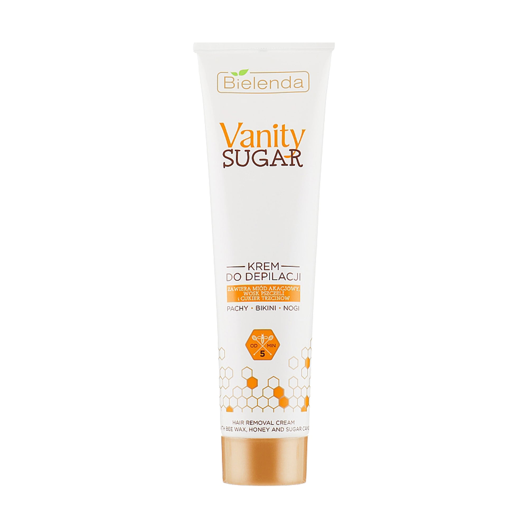 Крем для депіляції Bielenda Vanity Sugar Hair Removal Cream з бджолиним воском, 100 мл